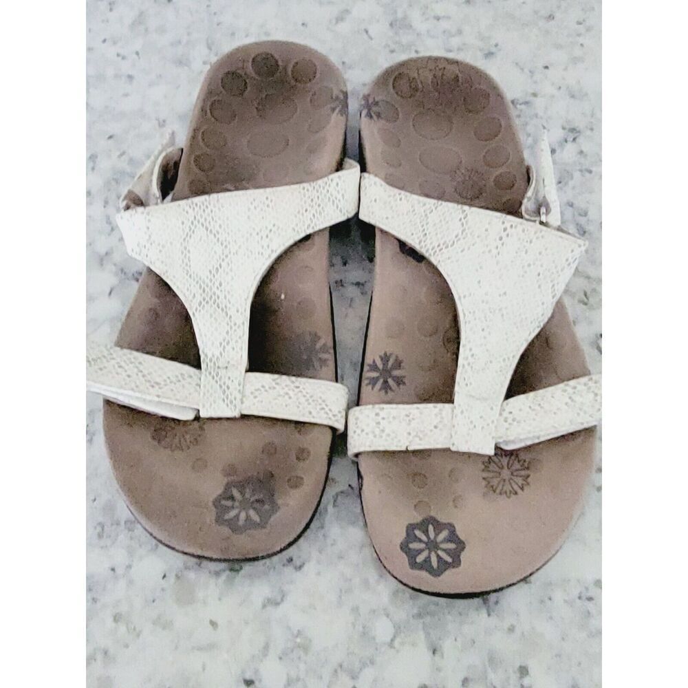 Orthaheel Molly Women's 7 White Supportive Faux Reptile Hook‎ & Loop Sandals